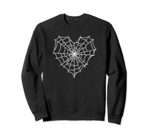 Trendy Spider Web Heart Halloween Sudadera