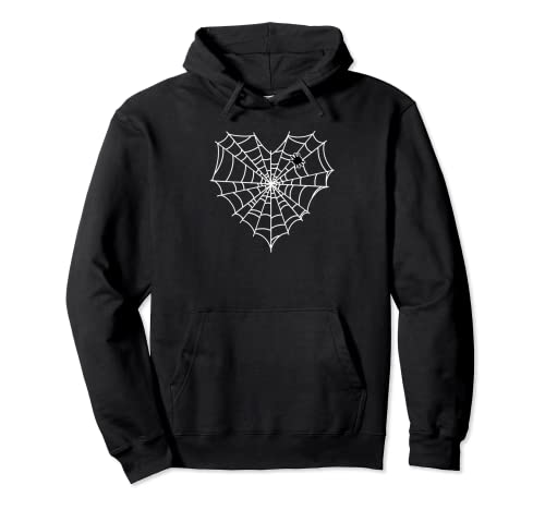 Trendy Spider Web Heart Halloween Sudadera con Capucha