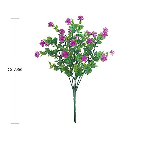 TSHAOUN 5 piezas Flores Artificiales Flor Falsas,Arbustos Verdes Resistentes a Los Rayos UV Plantas para Colgar en Interiores y Exteriores,para Casa Jardín Ventana Fiesta Boda Decoración (Fucsia)