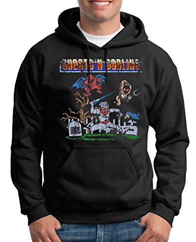 TShirt-People Ghost N Goblins Arcade Gamer - Sudadera con capucha para hombre negro XL