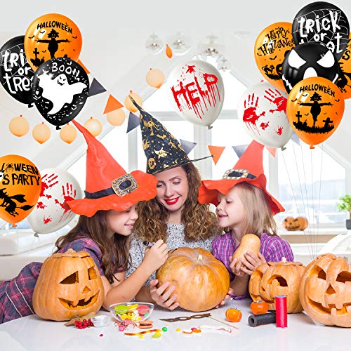 TUPARKA 24 Piezas Globos de Halloween Globos de látex de 12 Pulgadas Decoraciones de Fiesta Divertidas de Halloween 8 Halloween