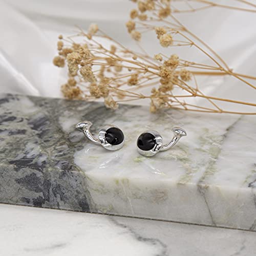 Tuscany Silver Men's Sterling Silver Oval Black Onyx Cufflinks