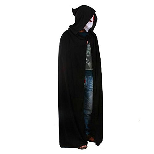 Tutoy Adultos Halloween Fiesta Cosplay Ropa Larga Negro Encapuchado Capa Muerte Gran Capa Cosplay Capa Diablo