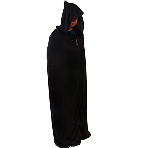 Tutoy Adultos Halloween Fiesta Cosplay Ropa Larga Negro Encapuchado Capa Muerte Gran Capa Cosplay Capa Diablo