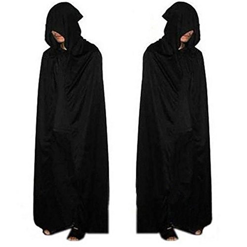 Tutoy Adultos Halloween Fiesta Cosplay Ropa Larga Negro Encapuchado Capa Muerte Gran Capa Cosplay Capa Diablo