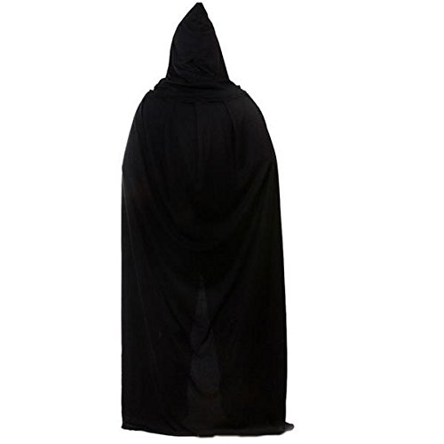 Tutoy Adultos Halloween Fiesta Cosplay Ropa Larga Negro Encapuchado Capa Muerte Gran Capa Cosplay Capa Diablo