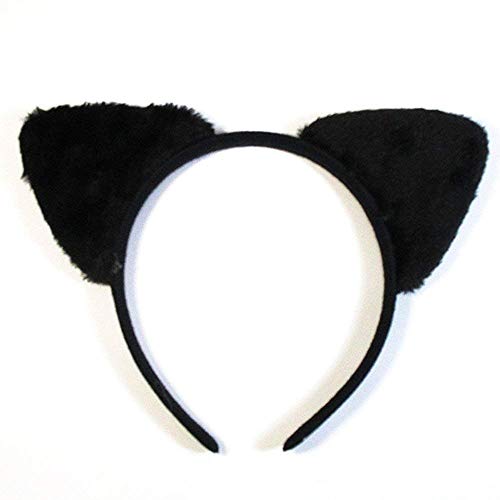 U-M PULABO - Diadema de terciopelo suave con orejas de gato, diadema de Alice para mujeres y niñas, color negro rentable