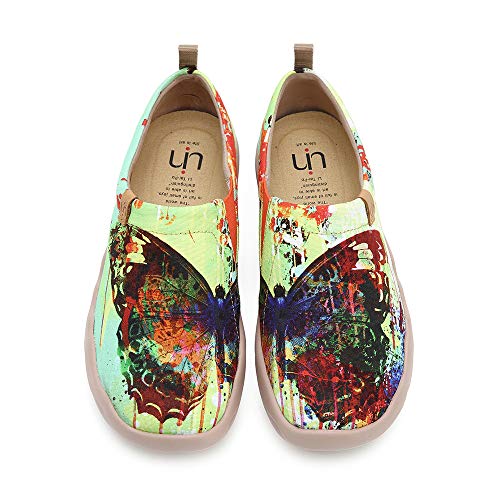 UIN Mocasín de Mujer Ponerse Slip-on Planos de Deslizamiento Mocasines de Conducción Mocasín Zapatillas Comodos de Zapatos Butterfly 42