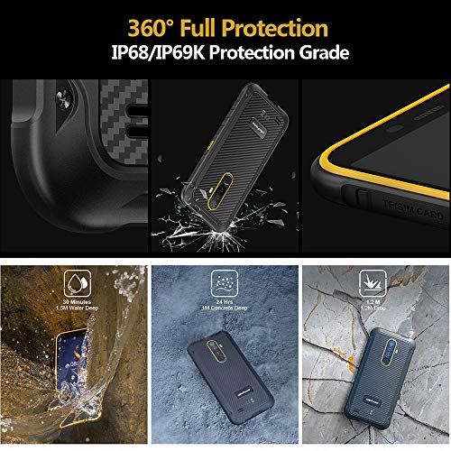 Ulefone Armor X8 (2020) Móviles Smartphones Libres, Android 10 Irrompibles 4G, HD+ de 5.7 Pulgadas, 64GB + 4GB, Batería de 5080mAh, Cámara 13MP + 8MP, Doble SIM FM Face ID NFC Naranja