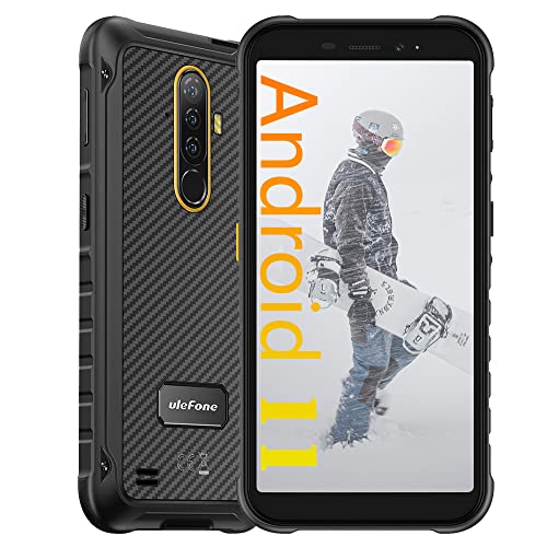 Ulefone Armor X8 (2020) Móviles Smartphones Libres, Android 10 Irrompibles 4G, HD+ de 5.7 Pulgadas, 64GB + 4GB, Batería de 5080mAh, Cámara 13MP + 8MP, Doble SIM FM Face ID NFC Naranja