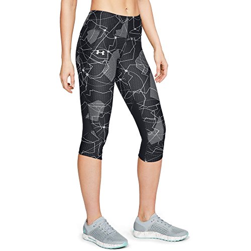 Under Armour Armour Fly Fast Printed Capri Pantalones Pirata, Mujer, Negro (Black/Reflective 007), XS