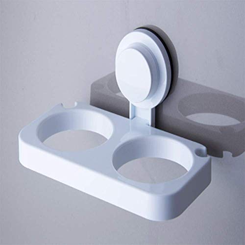 Unishop Estante de Baño para Cepillos y Secador de Pelo, Organizador con Ventosa para Pared, Soporte Pequeño sin Perforaciones