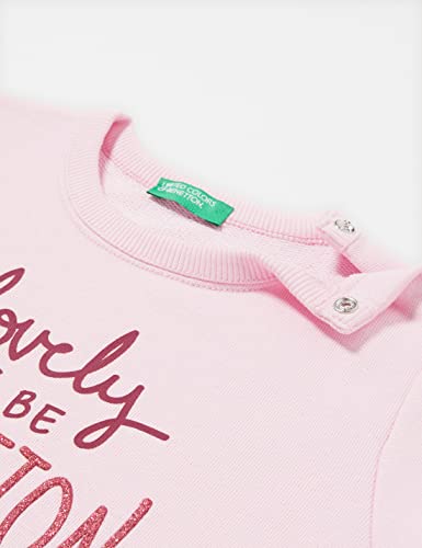 United Colors of Benetton Maglia G/C M/L 3J70C15BY Sudadera con Capucha, Rosa 09h, 58 para Niñas