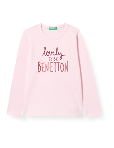 United Colors of Benetton Maglia G/C M/L 3J70C15BY Sudadera con Capucha, Rosa 09h, 58 para Niñas