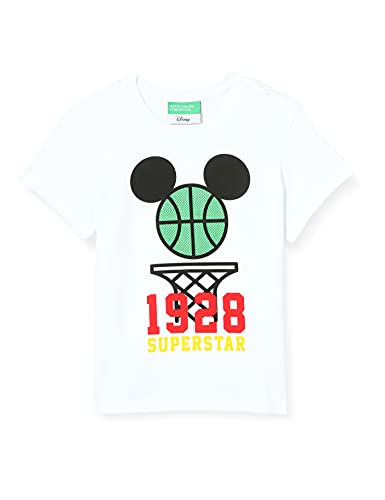 United Colors of Benetton T-Shirt 3096C1565 Camiseta, Blanco 101, 90 cm para Niños