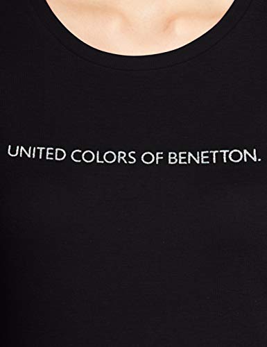 United Colors of Benetton T-Shirt Jersey, Negro (Nero 100), Medium para Mujer