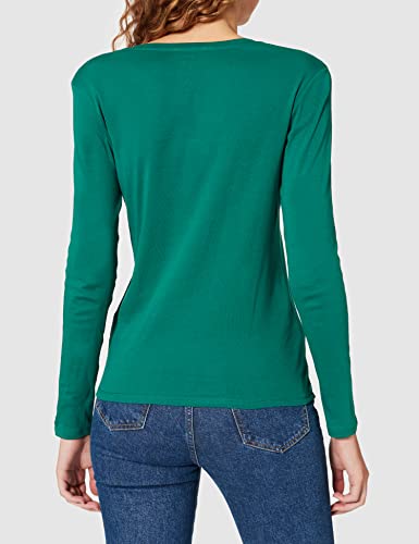 United Colors of Benetton T-Shirt M/L 3GA2E4245 Camiseta, Verde Bottiglia 30g, XS para Mujer