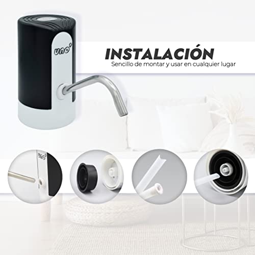 UNO ' Dispensador Bomba de Agua electrico fría Automático, Dispensador inalámbrico de Agua, con Sistema de Bomba, Dispensador Agua para niños, Apto para Camping, Escuela, Oficina, Hogar