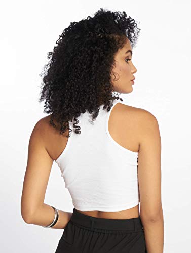 Urban Classics Mujer Cropped Rib Top, Blanco (White 220), XS