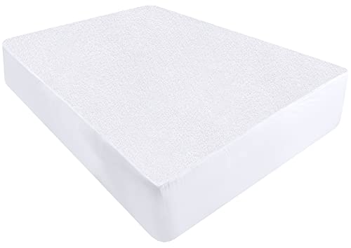 Utopia Bedding Impermeable Protector De Colchón 150 x 200 cm, Premium Funda De Colchón De Rizo 200 gsm, Transpirable, Elástico En Todo El Contorno