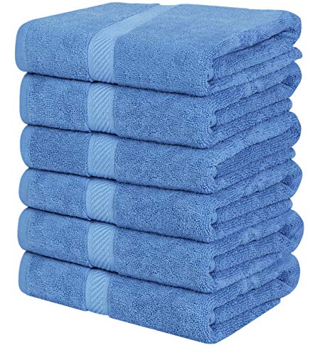 Utopia Towels - 6 Toallas de Gimnasio, Toallas de Piscina (56 x 112 cm) - 500 gsm - Toalla de Secado rápido multipropósito Ligera (Azul Eléctrico)