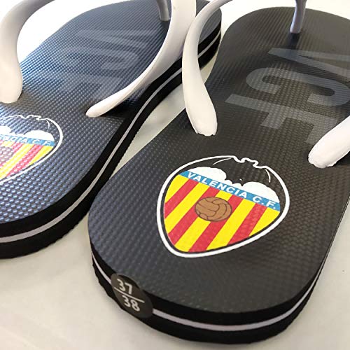 Valencia CF Chancla Negra, Unisex Adulto, 37-38