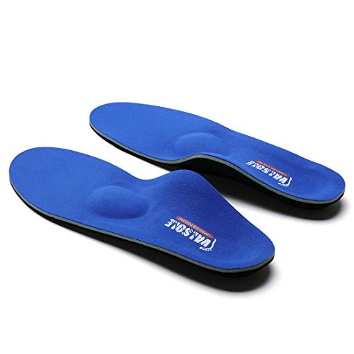 Valsole Plantillas Ortopédicas soportes de arco y talones la absorción de choque- para el dolor de talón, pie plano, Fascitis Plantar, dolor de rodilla y espalda (41-42 EU (270mm), V107B-Azul)