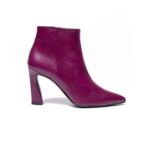 Vanessa Scarlett - Botines de piel frambuesa, color Morado, talla 40 EU