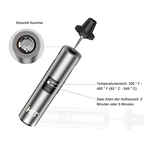 Vaporizador hierba seca con Flujo de Aire Aislado- Vaporizzatore portatile per erbe con Pantalla OLED y Control de Temperatura (senza nicotina e senza liquido)