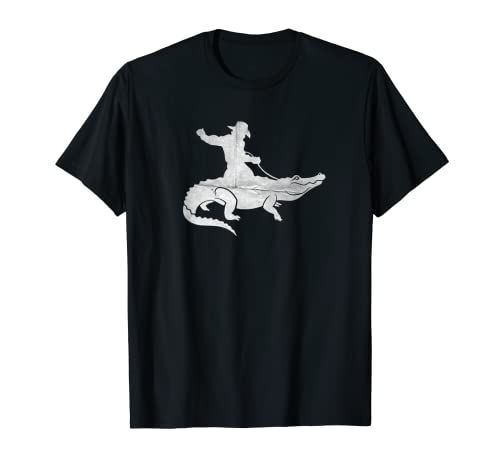 Vaquero que se preocupa a un cocodrilo. Camiseta