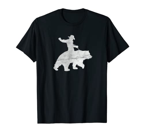 Vaquero que se preocupa a un oso. Camiseta