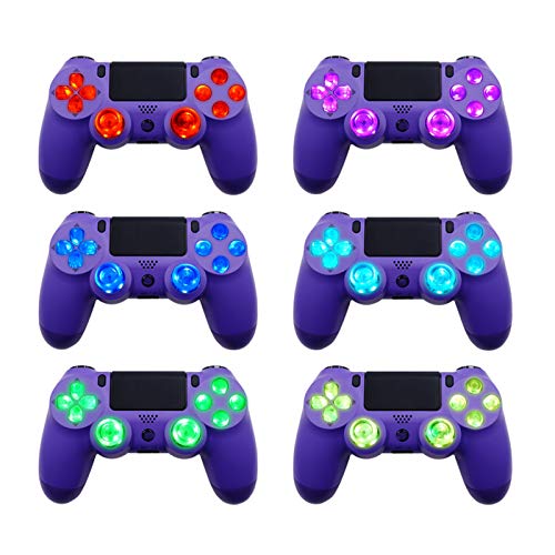 Varillas Luminosas de D-Pad Botones faciales (DTF) Kit LED Pulgares de D-Pad Luminosos Kit de Botones para Accesorios del Controlador PS4 Control táctil