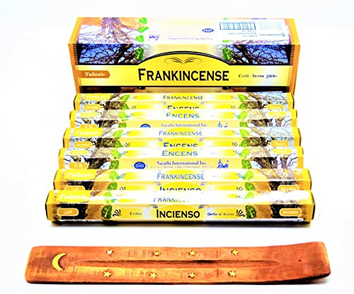 varitas de Incienso de (olibano) Frankincense varitas de Incienso Joss 120 Varillas Incienso de Fragancia casera Joss Sticks con cenicero colector de Cenizas