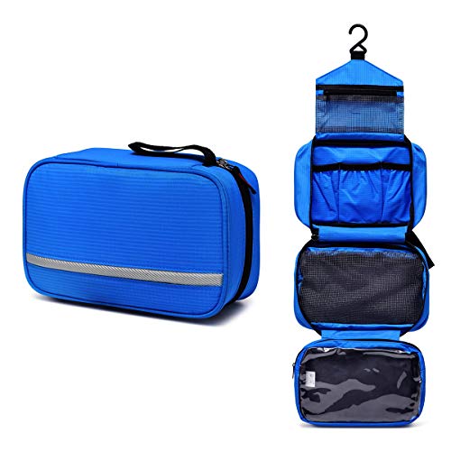 VASCHY Neceser Hombre,Bolsa de Aseo Mujer Neceseres para Maquillaje Bolsa de Cosméticos Impermeable Bolsa de Lavado con Múltiples Bolsillos Azul