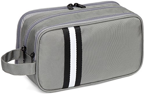 VASCHY Neceser Hombre,Bolso Mano Hombre Bolsa de Aseo Mujer Neceseres para Maquillaje Bolsa de Cosméticos Impermeable Bolsa de Lavado con Múltiples Bolsillos Gris