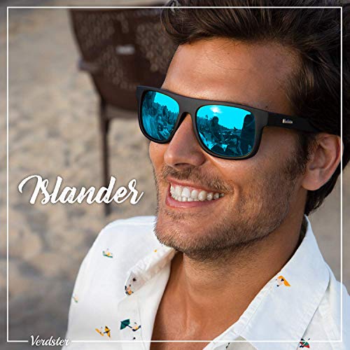 Verdster Gafas de Sol para Mujer No Polarizadas Retro Cuadradas Clásicas Años 90 Gafas para Hombre Deporte Senderismo para Conducir Playa Islander Azul