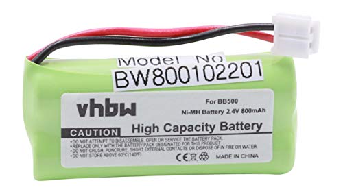 vhbw NiMH batería 800mAh (2.4V) para teléfono Fijo inalámbrico Premier Magic 110, Magic 120, Magic 130 por BC102906, 60AAAH2BMJ, BT-34H.