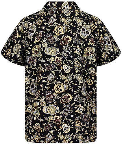 V.H.O. Funky Camisa Hawaiana, Skull, Sepia, 6XL