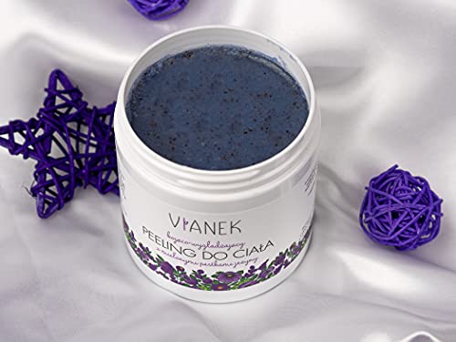 VIANEK Exfoliante corporal calmante exfoliante corporal, para las espinillas de la espalda y el cuerpo, impurezas y pelos encarnados. Cosmética natural vegana, tamaño 265 g.