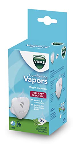 Vicks VH1700E - Vaporizador calmante sin agua eléctrico con vapores calmantes de mentol