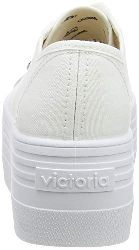 victoria Plataforma VICTORIA Basket Barcelona Doble Lona Total Black 1105101-WOMEN para Mujer Blanco 37