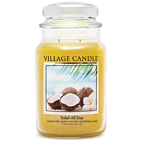 Village Candle Soleil All Day - Vela perfumada (26 oz 170 horas de duración)