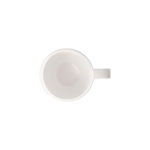 Villeroy & Boch - Taza NewMoon con asa , Moderna taza para té y café, porcelana premium, blanca, apta para lavavajillas