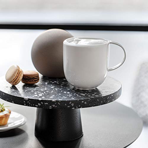 Villeroy & Boch - Taza NewMoon con asa , Moderna taza para té y café, porcelana premium, blanca, apta para lavavajillas