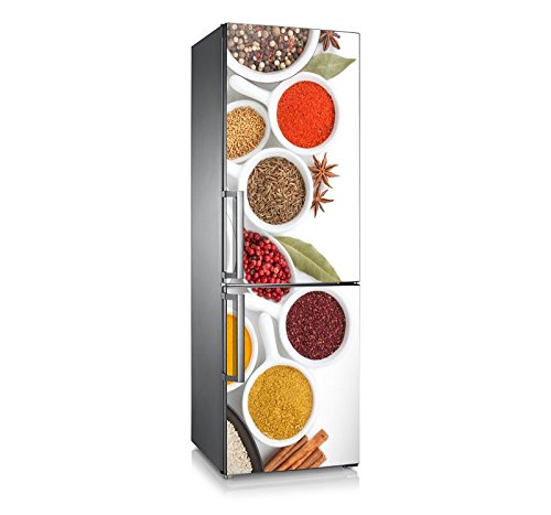 Vinilo para nevera | Stickers Fridge | Pegatina Frigo | Especias White (200x70)