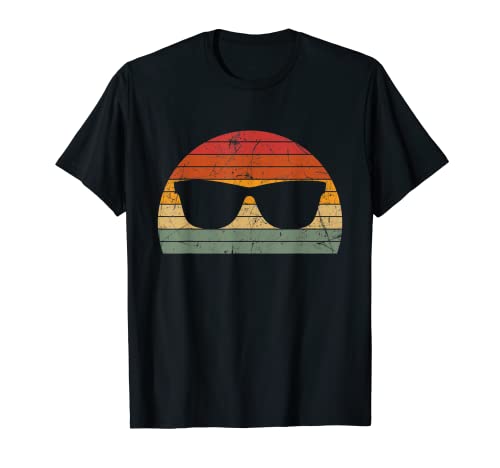 Vintage Retro Sunset Gafas De Sol Silueta Camiseta