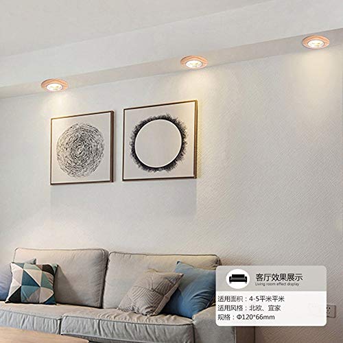 Vinteen Luz de techo de la habitación Downlight LED incorporado de estilo japonés de madera de color que viven Antecedentes Corredor luces 5W 7W pasillo iluminación de la pared del agujero de la lámpa