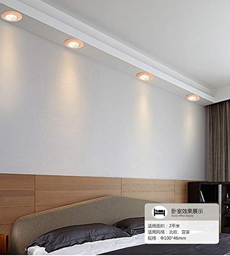 Vinteen Luz de techo de la habitación Downlight LED incorporado de estilo japonés de madera de color que viven Antecedentes Corredor luces 5W 7W pasillo iluminación de la pared del agujero de la lámpa