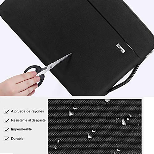 Voova Protectora de 360 Funda Portatil 11-11.6 Pulgada con Asa, Maletín Ordenador Compatible con iPad Pro 12.9 2020, Surface Pro X/7/6/5, MacBook Air 11, Mac 12, DELL Acer HP Chromebook/Tablet, Negro