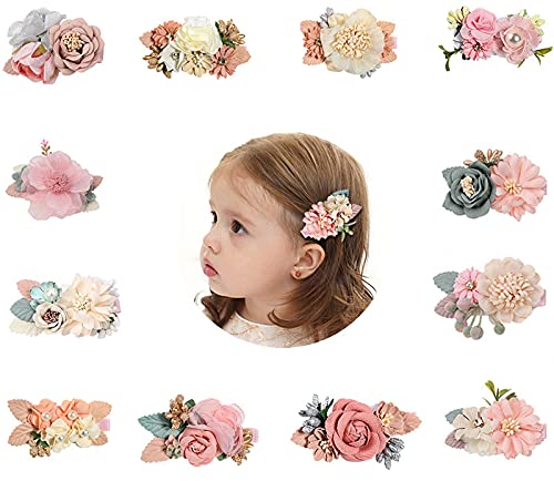 VUCDXOP Clips de Pelo de Flor, 3 Piezas Flor Artificial Clip de Pelo Pinzas de Flores Horquillas de Pelo Horquillas para el Pelo para niñas, diseño de Flores para Mujeres Niñas